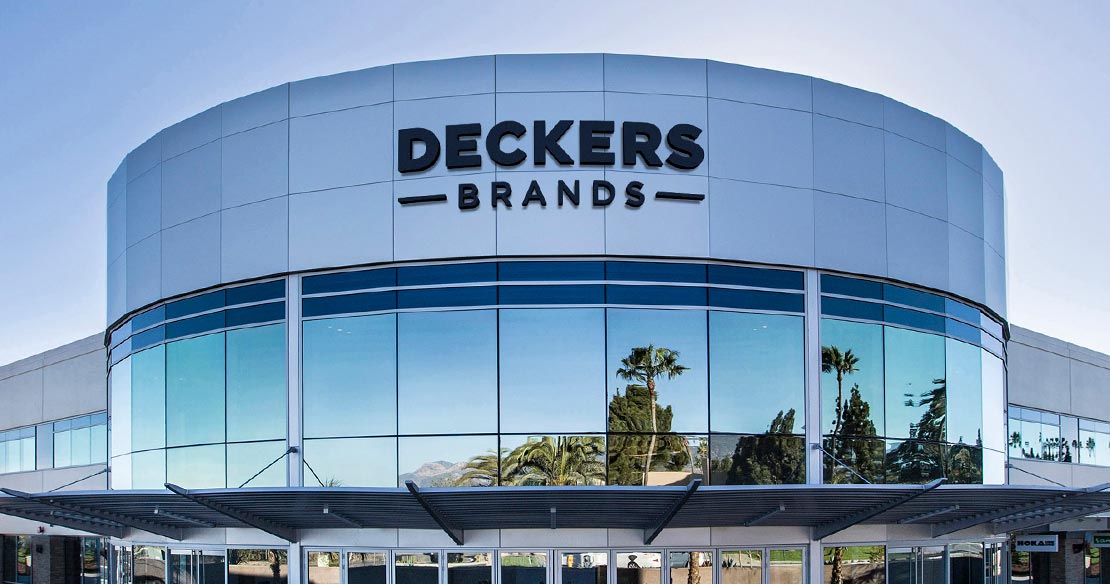 Front of Deckers Brands global headquarters in Goleta, California.