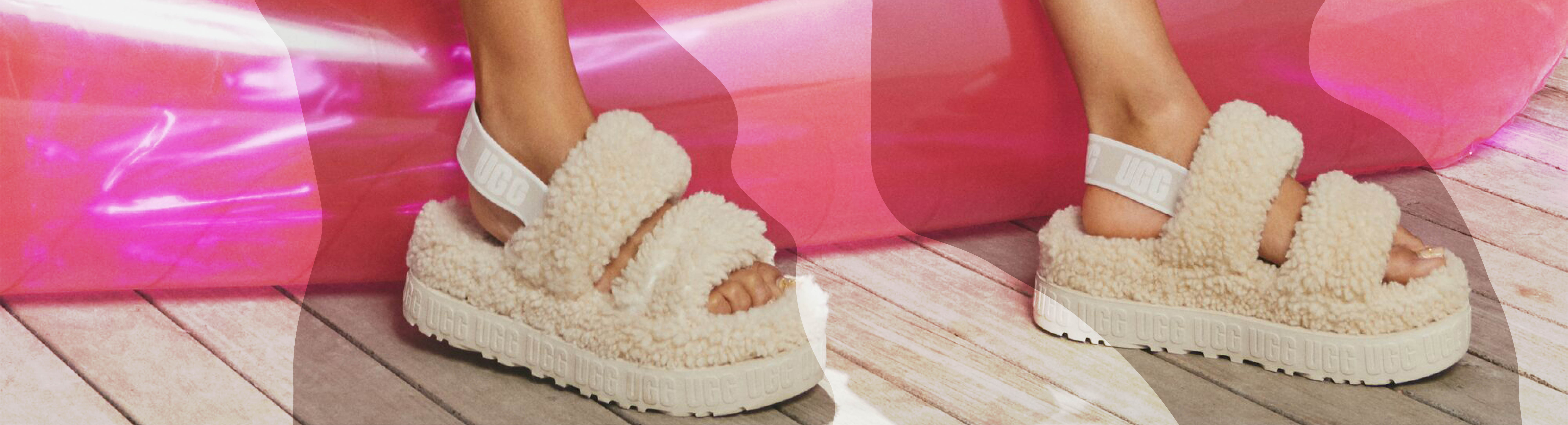 person ankles down wearing fluffy fluffita slippers