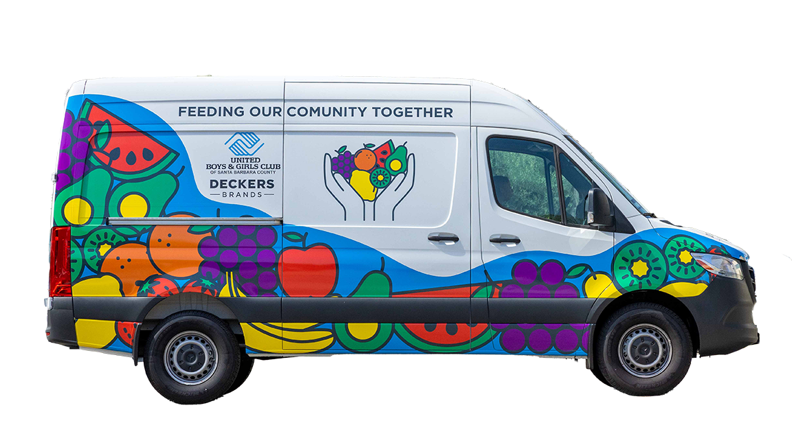 sprinter van with fruit and vegetables graphic