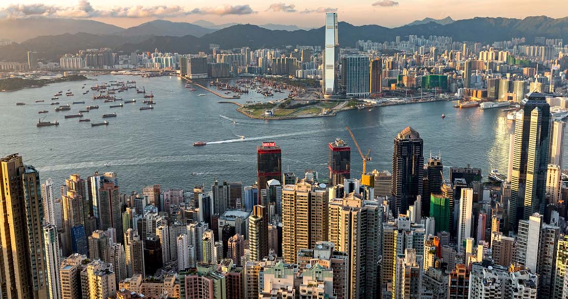 Cityscape of Hong Kong.